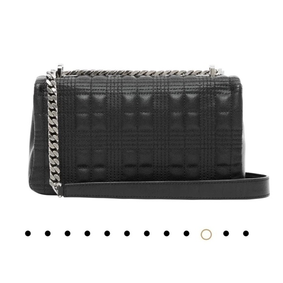 NWT BURBERRY Small Lola Quilted Leather CL Bag Black Silvertone - Picture 8 of 12